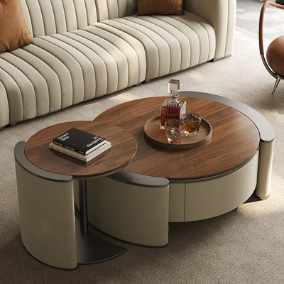 Ensemble de tables basses en noyer italien