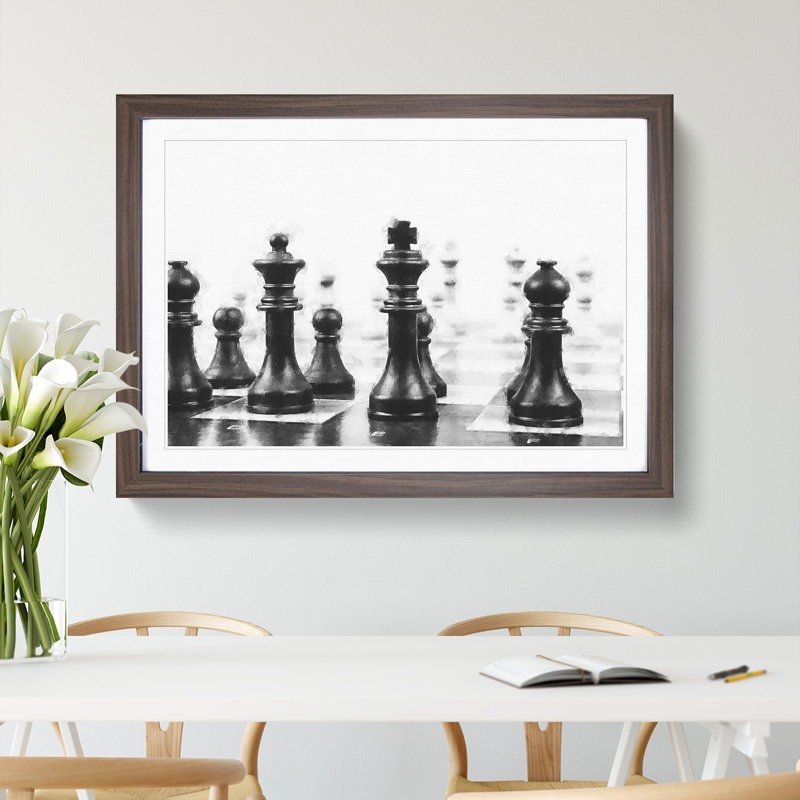 Chess Pieces Vol.2 - Picture Frame Photograph, Walnut Framed, 27cm H x 36cm W x 2cm D