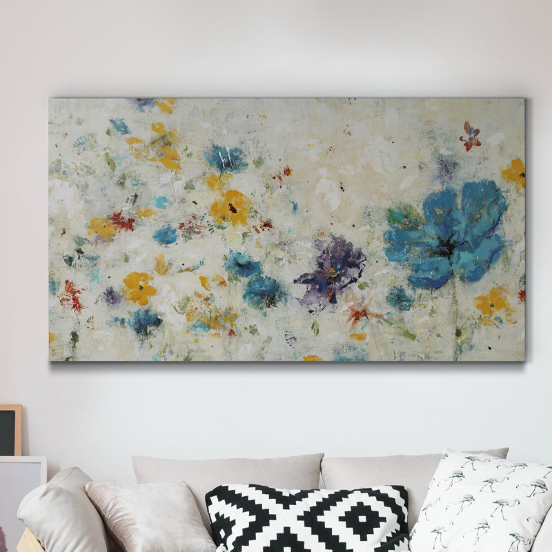 Flora texturée - impression sur toile tendue, H 40 po x l 20 po x P 1,5 po