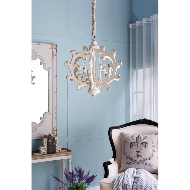 6 - Light Wood Chandelier
