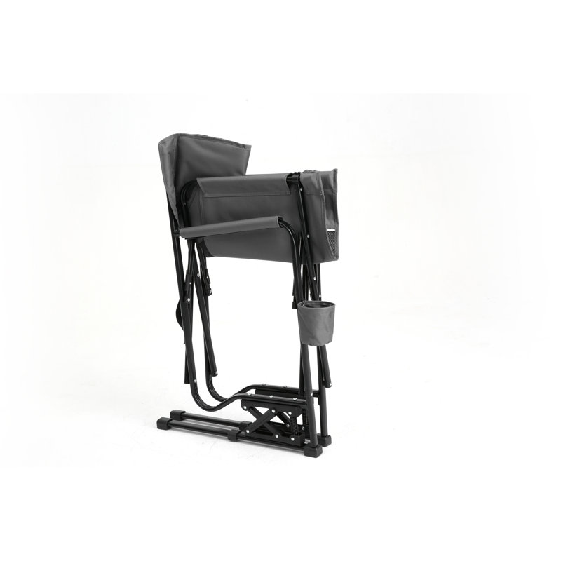 Chaise berçante pliante portative pour l'extérieur, Gris