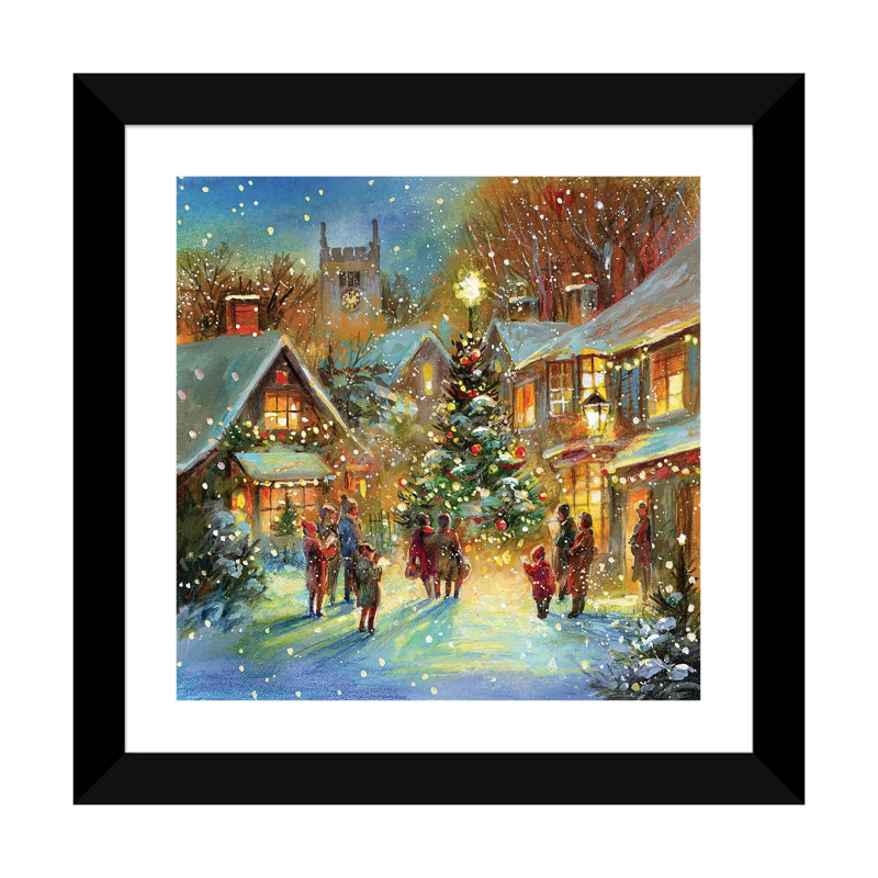 « Evening Carol » par Jim Mitchell-impression, H 16 po x l 16 po x p 1 po, Papier encadré noir