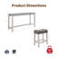 Ensemble de table de bar 4 pièces avec prise de courant, structure en bois d'hévéa, 3 tabourets rembourrés en lin pour les espaces de vie intérieurs-133277123
