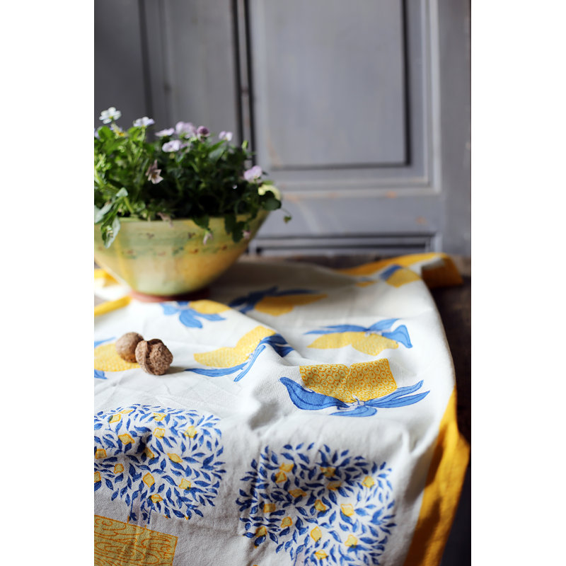 Lemon Tree Cotton Floral Tea Towel