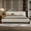 Base de lit grand avec lit capitonné Curva Modern White-958012658