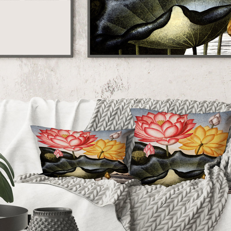 Fleurs rétro II - coussin traditionnel imprimé