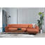Canapé-lit d'angle Cinnamon, structure en bois de hêtre et panneau de particules, 113,0 po x 66,5 po x 33,5 po | Tissu 100% polyester, mousse 28,0 cm | Système de canapé-lit durable avec mécanisme de dossier, pieds en métal doré, 2 coussins inclus-1924274395-1924274392