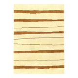 Hand Woven Cotton and Wool Striped Area Rug