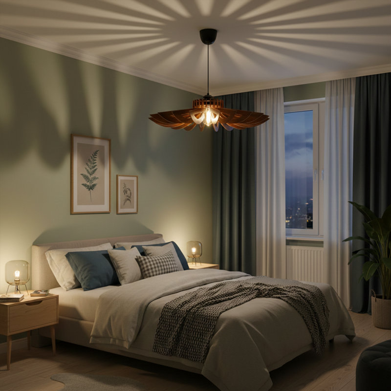 Lustre 2 lumières Johnnathon, Noyer, H 6,3 po x l 26,8 po x P 26,8 po
