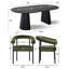 Ensemble de salle à manger extensible de 46 à 83 po avec base à double piédestal et fauteuils rembourrés en velours-561984680-561616530