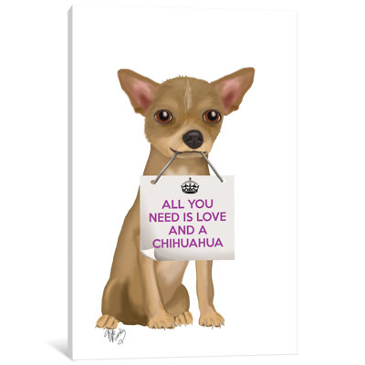 « all you need is love series : chihuahua », impression sur toile