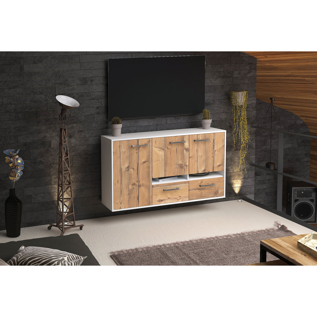 Das Sideboard Bartinus hat ein schwebendes Design und Metallgriffe