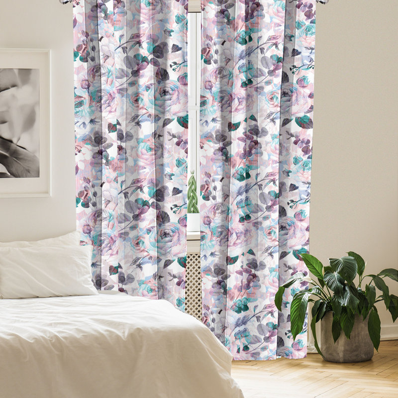 Ferin Semi Sheer Curtain Pair, 28" W x 63" L