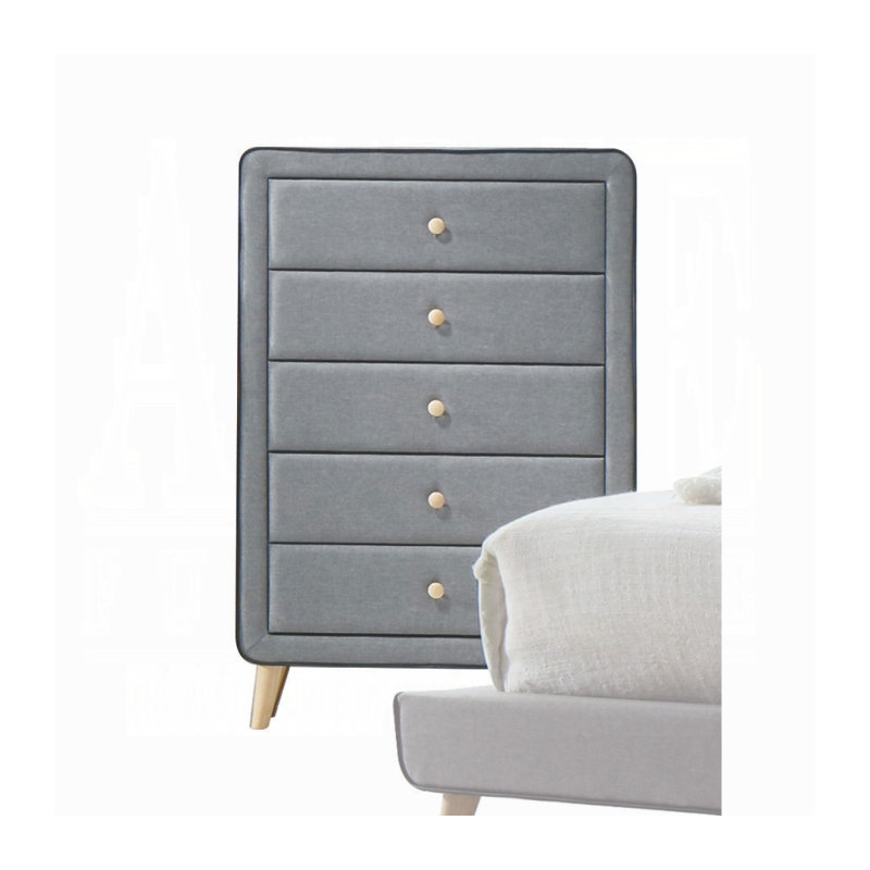 Commode ACME Valda, tissu gris clair