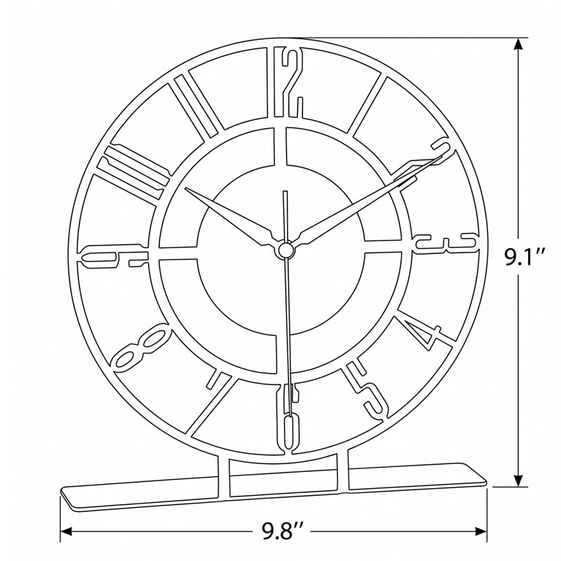 Metal Skeleton Tabletop Clock