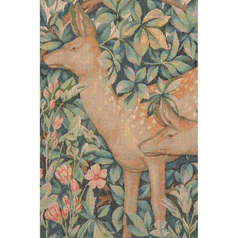 Pheasant And Doe Loom Woven Wall Hanging, 29" H x 50" W