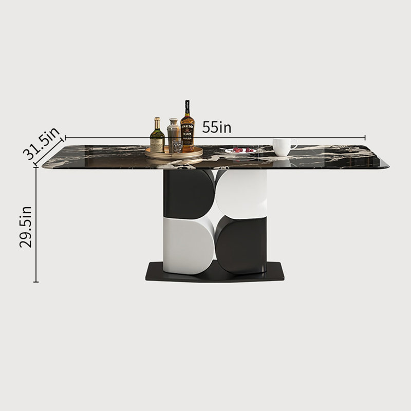 Tables de salle à manger noires Microlite, H 29,5 po x L 55 po x l 31,5 po