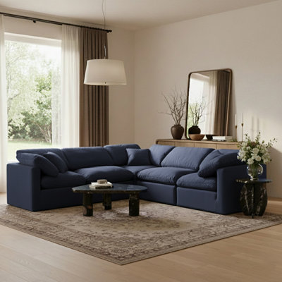 Itala Velvet L-Shaped Sectional Reversible