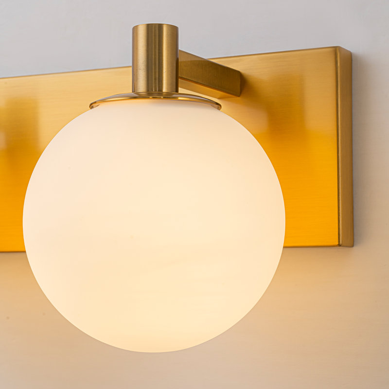 Éclairage de salle de bain à intensité variable avec abat-jour en verre opale, Trois lumières