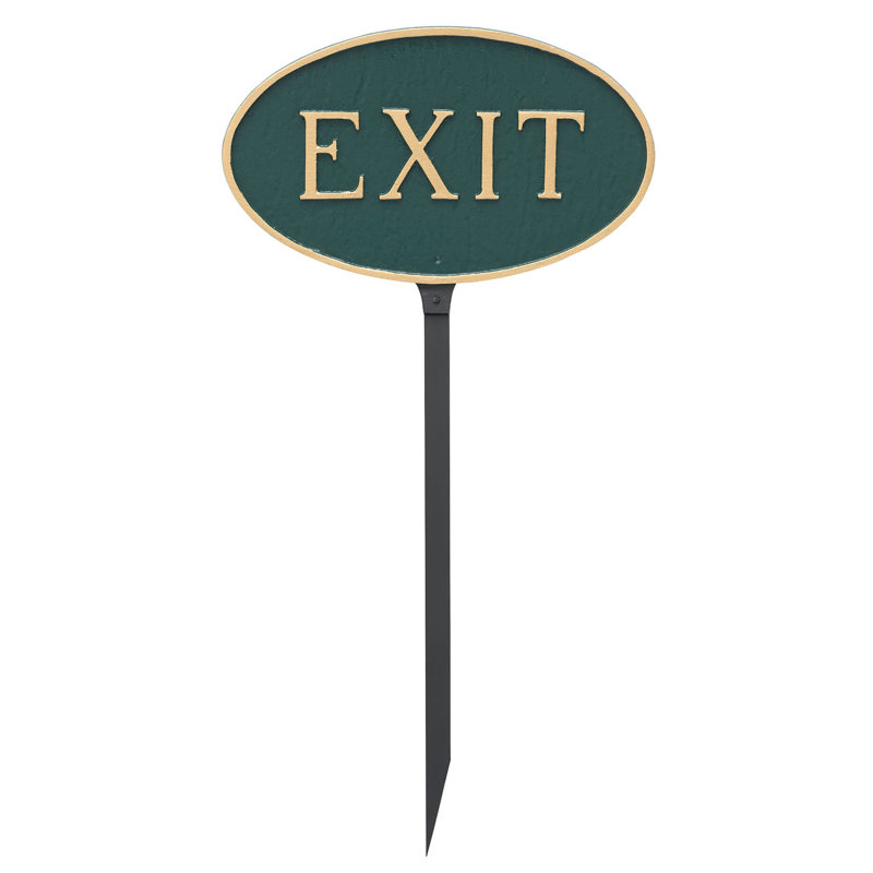 Exit Statement Garden Sign, Hunter Green/Gold