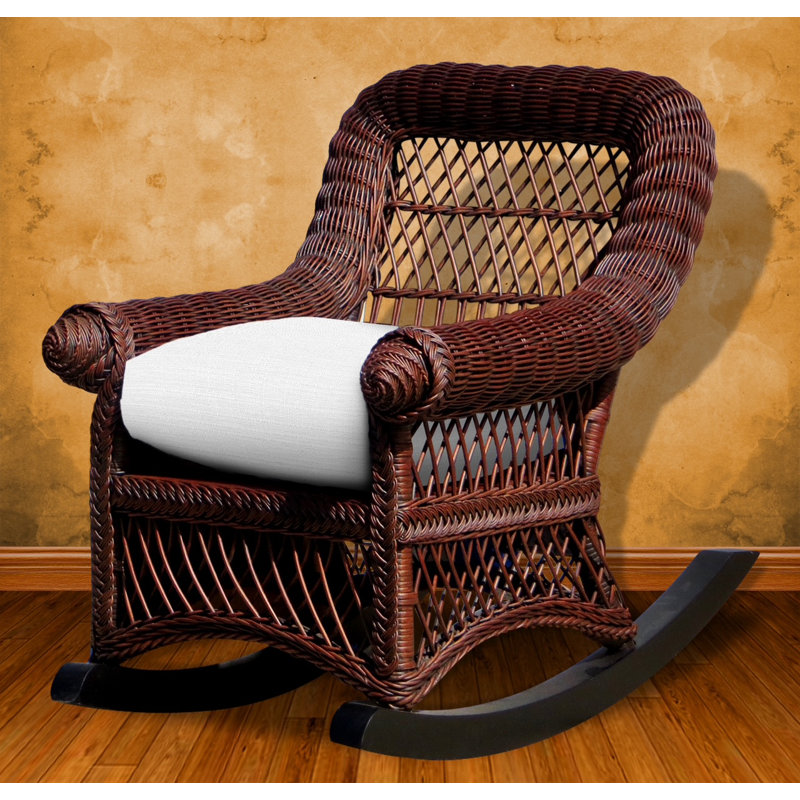 Chaise berçante pour enfant avec coussin, Brun délavé, Bleu rayé