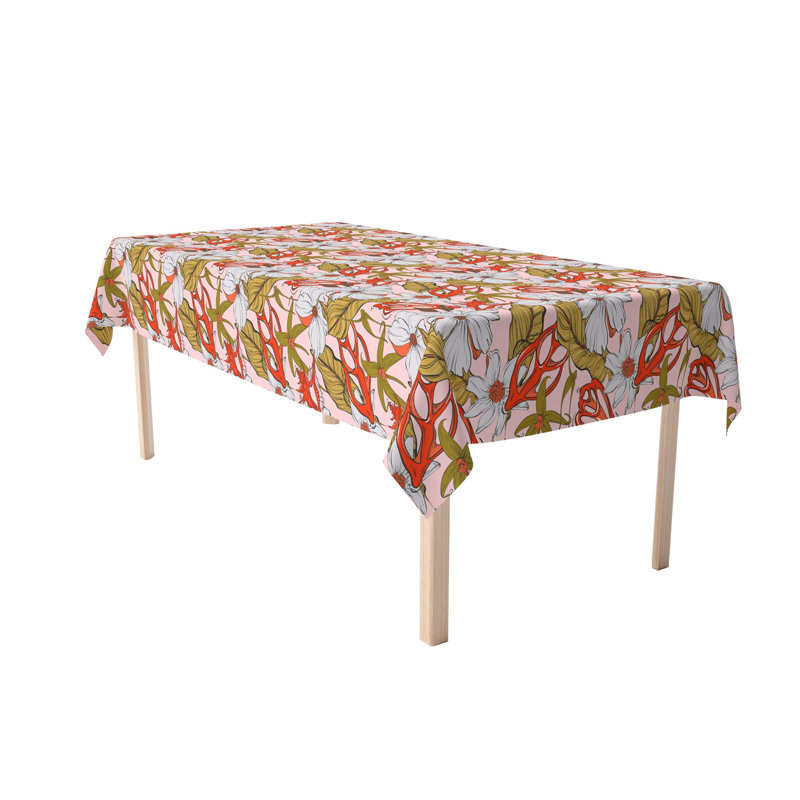 Rectangular Tablecloth, 100% Cotton, Floral 228, 84" x 60"