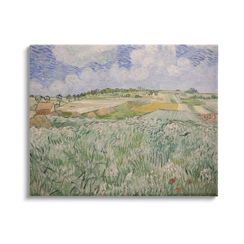 Plain Near Auvers Van Gogh Classic par Vincent Van Gogh - Peinture, H 36 po x l 48 po x P 1,5 po, Toile tendue