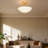 4 - Light Modern Dimmable Semi Flush Mount With Frosted Glass Bowl Shade (Bulbe Include)