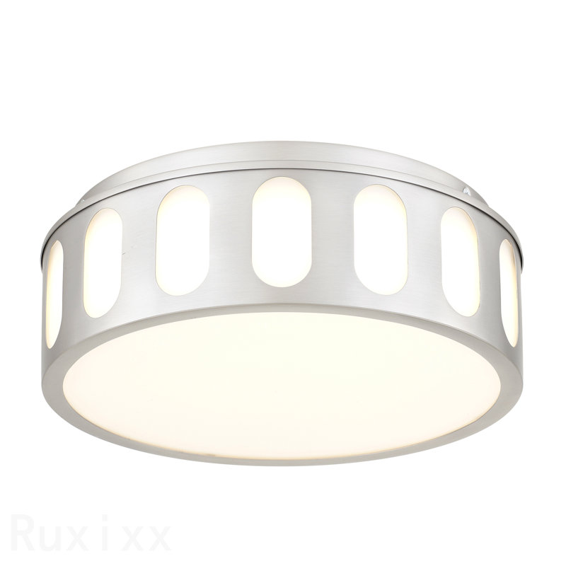 11.25-In Brushed Nickel Led Flush Mount, Brushed Nickel, 4.13" H x 11.25" W x 11.25" D