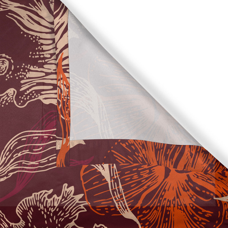 Rideau avec œillets Dakota Fields Spring Orchids Abstract 50 "x 120", L 50 po x L 84 po