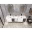Meuble-lavabo moderne et brillant avec rangement, lavabo en céramique, conception à fermeture en douceur pour la maison