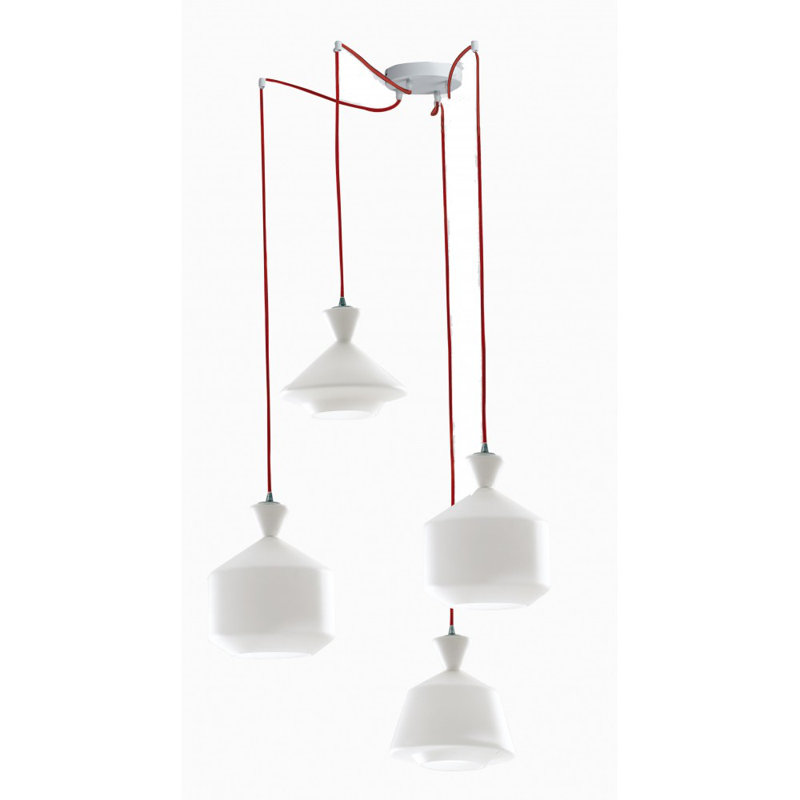 Druid 4 - Light White/Red Cluster Pendant