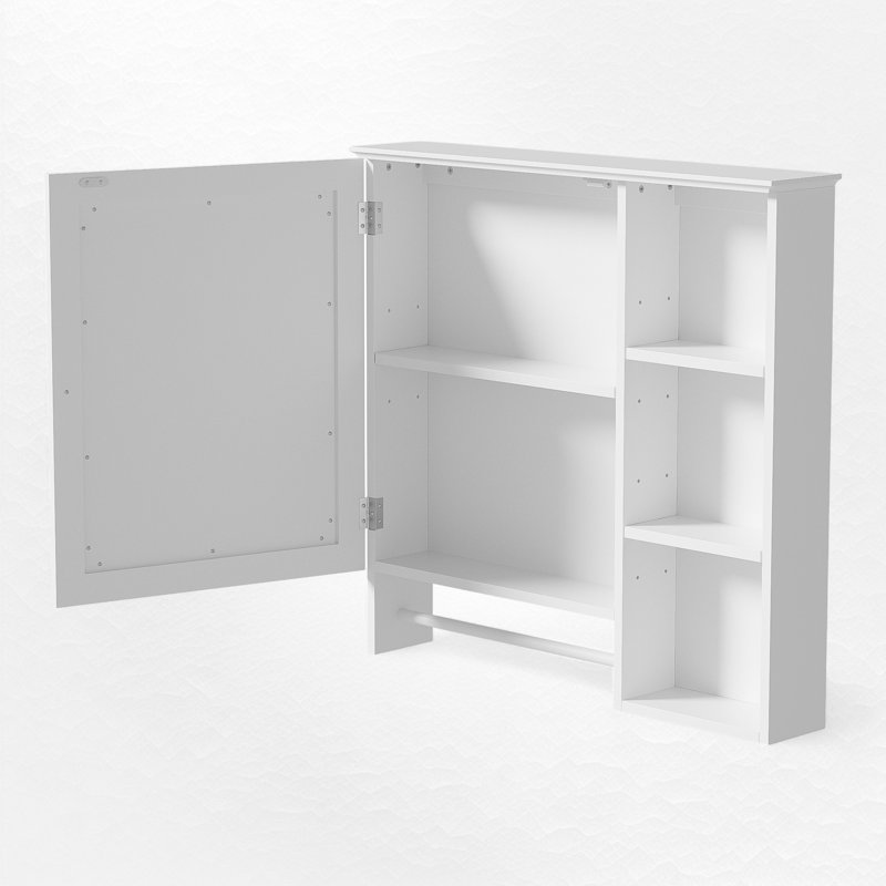 Ensemble de meuble-lavabo simple 30 po avec comptoir en céramique et armoire de miroir murale, Blanc