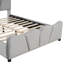 Lit plateforme tapissier en velours gris-878701411