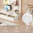 Modern Floating Makeup Vanity With Lighted Arched Mirror, Built-In Outlets & Storage Drawers-115988135