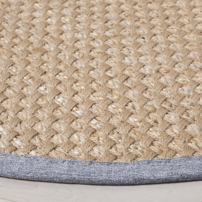 Natural Fiber 142 Area Rug In Maize / Brown, Round 6'