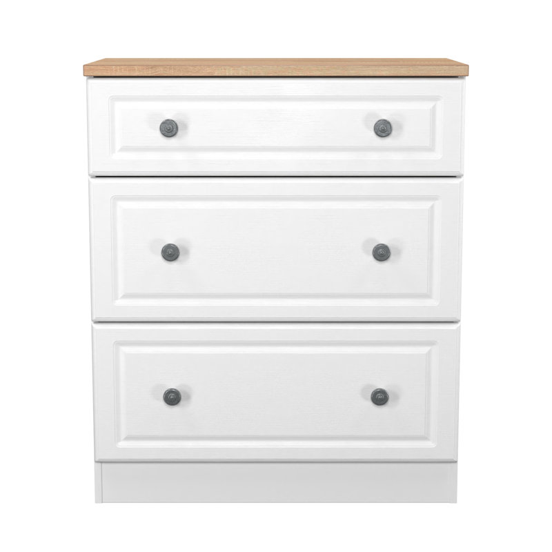 74 cm W Chest of 3 Drawers, White