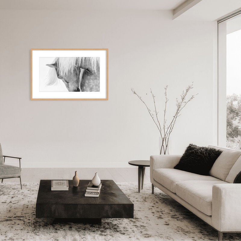 Nature Inspired Halflinger Portrait by  - Picture Frame Photograph on Paper, 24" H x 36" W x 1.125" D, Black