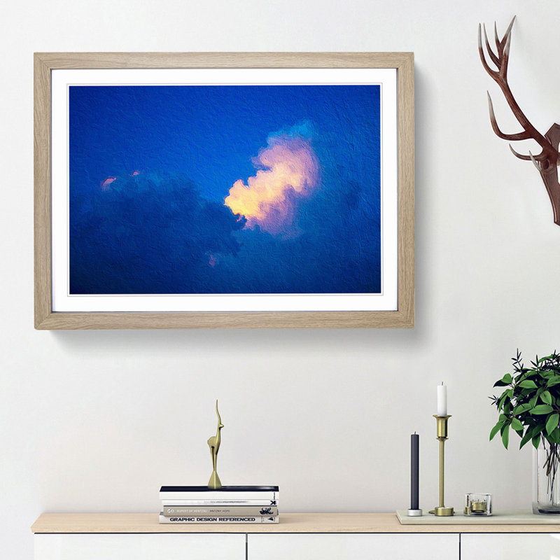 Light Upon the Clouds - Picture Frame Painting Print, Oak Framed, 36cm H x 48cm W x 2cm D