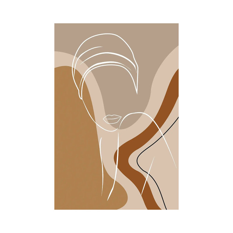 African Woman Line Art by Tysee Ciage - Gallery-Wrapped Canvas Giclée on Canvas, No Frame, 20.32 cm H x 30.48 cm W