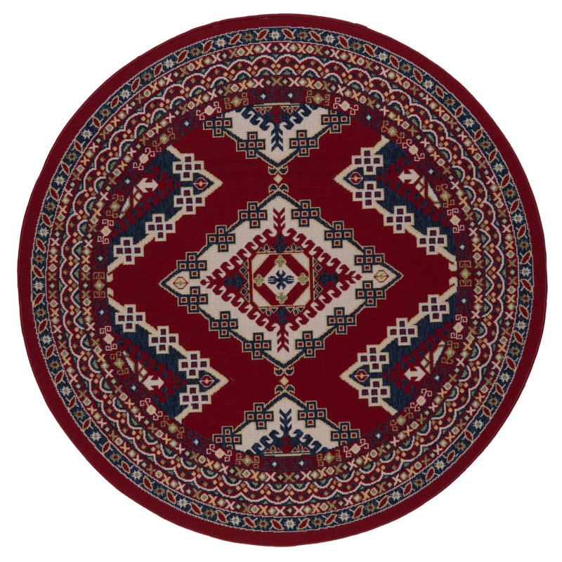 Lily-Faith Indoor / Outdoor Rug, Round 5'3"