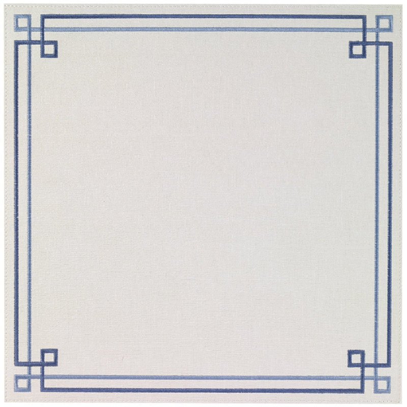 Link Square Placemats, Blue/Antique White