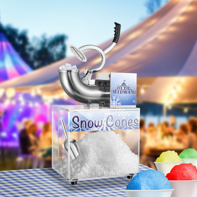 Heavy Duty White Stainless Steel Countertop Snow Cone Maker