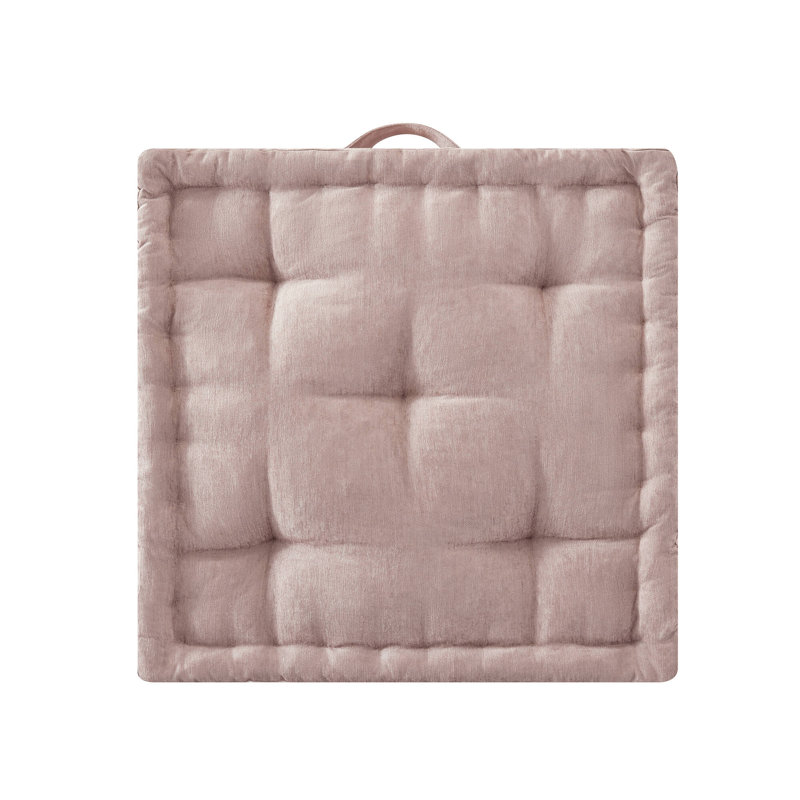 Coussin de sol en carré en chenille 24 po x 24 po Azza, Rosé, Carré de 24 po