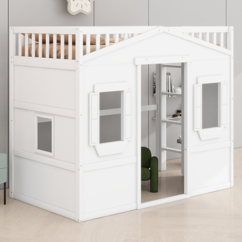 Lit mezzanine avec échelle House, Blanc
