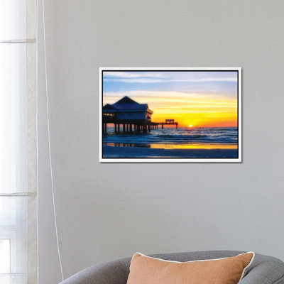 Clearwater Beach Sunset over the Pier, Florida 1 Piece Wall Art on Canvas