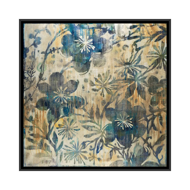 «Daisy Chain», reproduction sur toile, H 18 po x l 18 po x P 1,5 po, Toile avec cadre noir, Pas de tapis