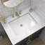 20 po Lavabo de salle de bain rectangulaire en L blanc avec lavabo vasque encastrable en céramique blanche avec trop-plein sous le comptoir