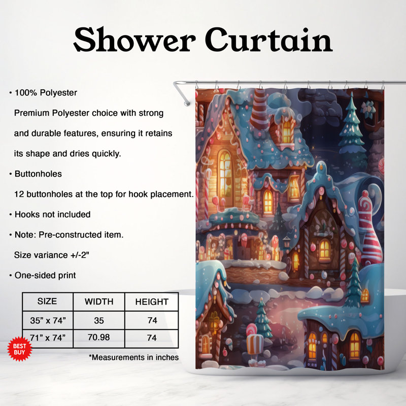 Candy Haven - Premium Shower Curtain, 74"H x 71"W