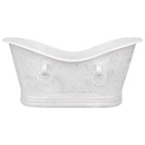 67" Hammered Copper Double Slipper Bathtub With Rings
